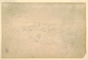 Piirros, maisema, heinäkuu 1844 tekijältä Frederic Edwin Church