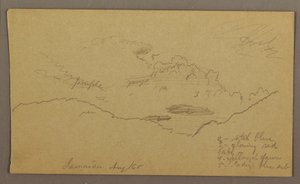 Piirustus, maisema, touko-elokuu 1865 tekijältä Frederic Edwin Church
