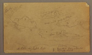 Piirustus, maisema; Kääntöpuoli: Kasvitieteellisiä luonnoksia, 1865 tekijältä Frederic Edwin Church