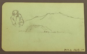 Piirros, maisema; Kääntöpuoli: Hahmo, maisema, 1883. tekijältä Frederic Edwin Church