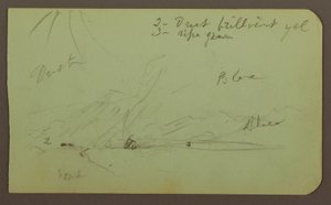 Piirros, maisema; Kääntöpuoli: Vuoristo, 1883 tekijältä Frederic Edwin Church