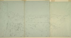Piirros, Maisema El Yemanissa, 1868 tekijältä Frederic Edwin Church