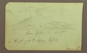 Piirros, maisema pilvineen; Kääntöpuoli: Vuori, 1883 tekijältä Frederic Edwin Church