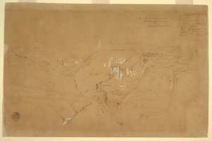 Piirros, Maisema Purese-vuorella, Kolumbia, 6. elokuuta 1853. tekijältä Frederic Edwin Church