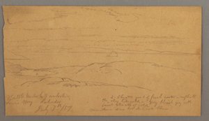 Piirros, Louis Bay, Labrador, 7. heinäkuuta 1859. tekijältä Frederic Edwin Church