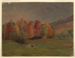 Piirros, Mainen tai Kanadan merenranta, n. 1845. tekijältä Frederic Edwin Church