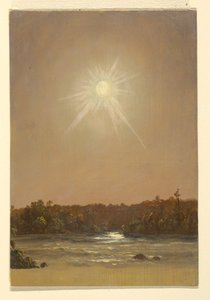 Piirros, Maine , auringonlasku, 1855-65. tekijältä Frederic Edwin Church