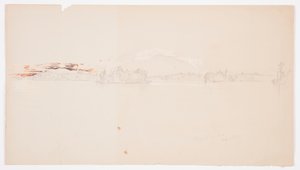 Piirros, Millinocket Lake, näkymä Katahdin-vuorelle, syyskuu 1878. tekijältä Frederic Edwin Church