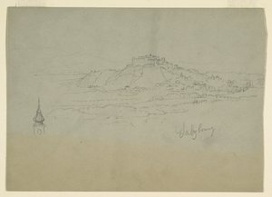 Piirros, Kaupunki vuoristoisessa maassa, 1868 tekijältä Frederic Edwin Church