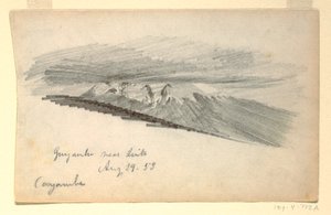Piirros, Cayambe-vuori, Ecuador, 29. elokuuta 1853. tekijältä Frederic Edwin Church