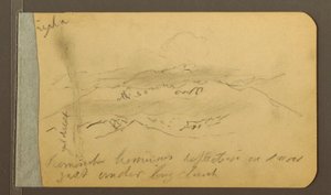 Piirros, vuoren kylki, 1889 tekijältä Frederic Edwin Church