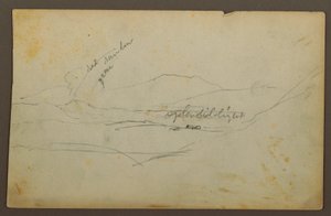 Piirros, vuoristomaisema, Kolumbia tai Ecuador, 1853 tekijältä Frederic Edwin Church