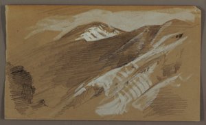 Piirros, vuoristomaisema, Jamaika, Länsi-Intia, elokuu 1868. tekijältä Frederic Edwin Church