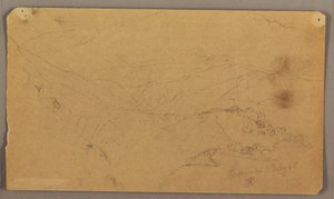 Piirros, vuoristomaisema, Jamaika, Länsi-Intia, heinäkuu 1865. tekijältä Frederic Edwin Church