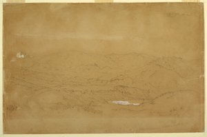 Piirros, Vuoristomaisema Guanojon ja Guarandan lähellä, Ecuador, 10. kesäkuuta 1857. tekijältä Frederic Edwin Church