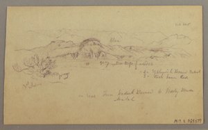Piirros, Mountain Peaks, 22. helmikuuta 1868. tekijältä Frederic Edwin Church