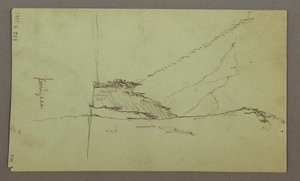 Piirros, Vuorenhuiput, joki, heinäkuu 1868 tekijältä Frederic Edwin Church