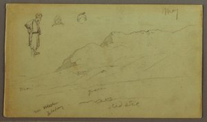 Piirros, Vuoristo, hahmo-opinnot, toukokuu mahdollisesti 1868 tekijältä Frederic Edwin Church