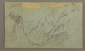 Piirros, vuoristolaakso, mahdollisesti 1868 tekijältä Frederic Edwin Church
