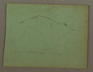 Piirros, Vuori rannalla, mahdollisesti 1856 tekijältä Frederic Edwin Church
