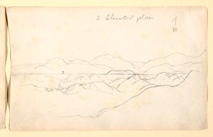 Piirros, Vuoristomaisema, Kolumbia, 1853 tekijältä Frederic Edwin Church