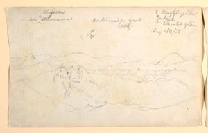 Piirros, Vuoristomaisema, Kolumbia, 14. elokuuta 1853. tekijältä Frederic Edwin Church