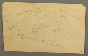 Piirros, vuorenhuippu, 1877 tekijältä Frederic Edwin Church