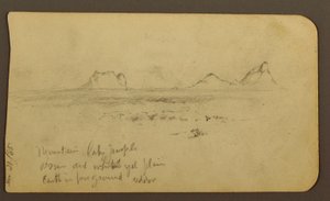 Piirros, Vuoret; Kääntöpuoli: Foothills amp; Vuoristo, 21. joulukuuta 1885. tekijältä Frederic Edwin Church