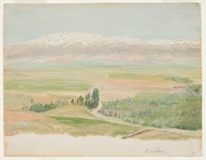 Piirros, vuoret Baalbecin lähellä, toukokuu 1868. tekijältä Frederic Edwin Church