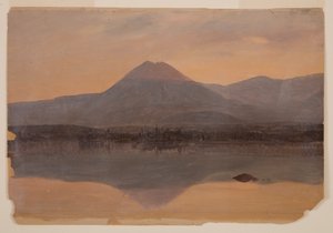Drawing, Mt. Katahdin from Lake Katahdin, 1860–70 tekijältä Frederic Edwin Church