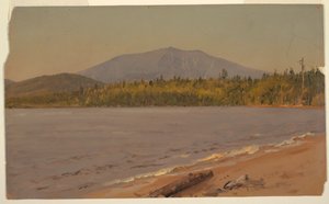 Piirros, Katahdin-vuori Togue Pondista, mahdollisesti 1878. tekijältä Frederic Edwin Church