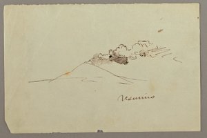 Piirros, Vesuvius ja savu, mahdollisesti 1868-69. tekijältä Frederic Edwin Church