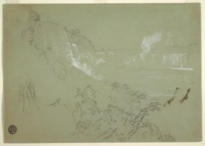 Piirros, Niagaran putoukset Prospect Pointin juurelta, 1856 tai 1858. tekijältä Frederic Edwin Church