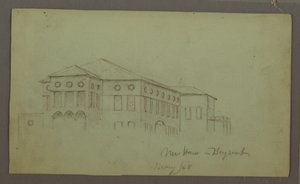 Piirros, Vanha talo, Beirut, 1868 tekijältä Frederic Edwin Church