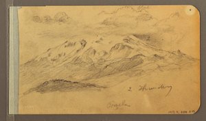 Piirros, Orizaba; Kääntöpuoli: Pilvinen taivas, katto, 1889. tekijältä Frederic Edwin Church