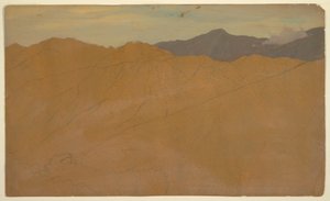 Piirros, Palmuja ja talojen kattoja, Ecuador, toukokuu 1857. tekijältä Frederic Edwin Church