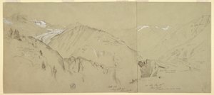 Piirustus, Panoraamanäkymä Bel Arpista, 1868 tekijältä Frederic Edwin Church