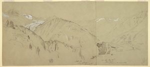 Piirustus, Panoraamanäkymä Bel Arpista, 1868 tekijältä Frederic Edwin Church