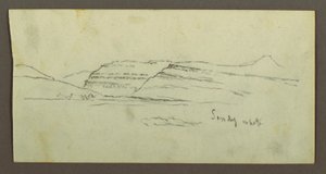 Piirros, tasanko ja vuoristo, mahdollisesti 1868 tekijältä Frederic Edwin Church
