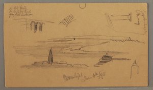 Piirustus, tasangot, arkkitehtoniset tutkimukset, 4. kesäkuuta 1868. tekijältä Frederic Edwin Church