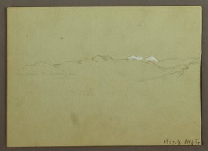 Piirustus, Kasvi- ja maisematutkimus, 28. huhtikuuta 1869. tekijältä Frederic Edwin Church