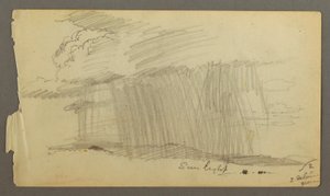 Piirros, Sade ja aurinko (Maine ), mahdollisesti 1860. tekijältä Frederic Edwin Church