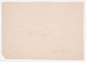 Piirros, Ripogenusjärvi, n. 1855. tekijältä Frederic Edwin Church