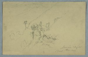 Piirros, Tie Blue Mountainsin läpi, lähellä Homesteadia, Jamaika, elokuu 1865. tekijältä Frederic Edwin Church