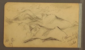 Piirros, karut vuoret, 17. huhtikuuta 1889. tekijältä Frederic Edwin Church