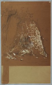 Piirros, raunioitunut vanha tuulimylly, Jamaika, heinäkuu 1865. tekijältä Frederic Edwin Church