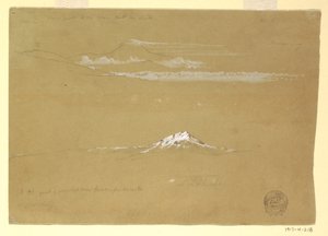 Piirros, Sincholagua, aamu, Auringon temppelistä, Quito, 24. kesäkuuta 1857. tekijältä Frederic Edwin Church
