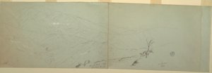 Piirustus, luonnoksia, Bloxburgh, Jamaika, 1865 tekijältä Frederic Edwin Church