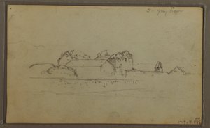Piirros, Luonnoksia, Ecuador tai Kolumbia; Kääntöpuoli: Luonnoksia, Ecuador tai Kolumbia, 1857. tekijältä Frederic Edwin Church