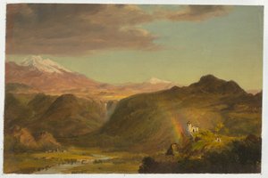 Piirustus, Etelä-Amerikan maisema, 1854 tekijältä Frederic Edwin Church